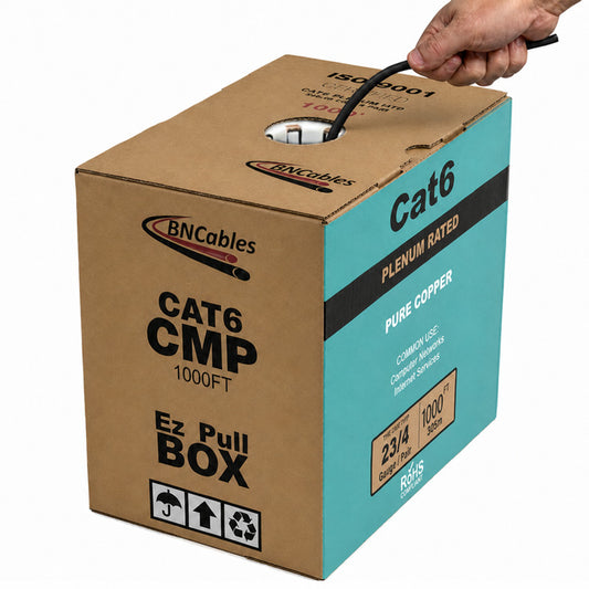 Cat6 Plenum Cables 1000ft CMP Rated in a Different Colors