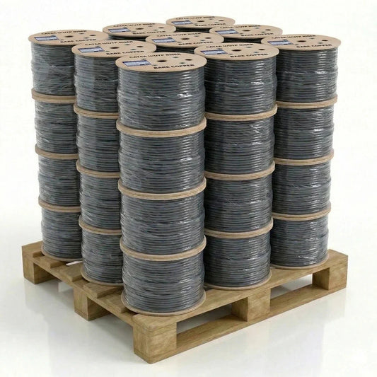 Cat6a Riser Rated Cable | Unshielded (UTP) | Solid Bare Copper | 1000 Ft - Pallet of 36 Reels