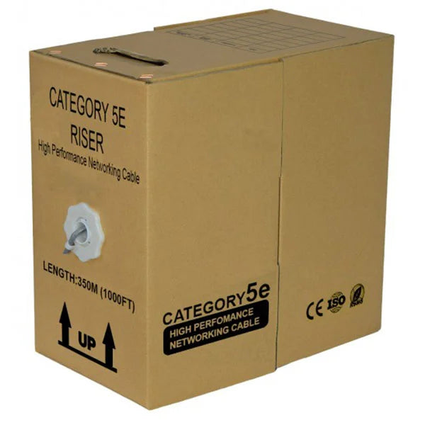 Cat5e Riser Twisted Pair Solid Bare Copper Cable Unshielded | 1000 Ft