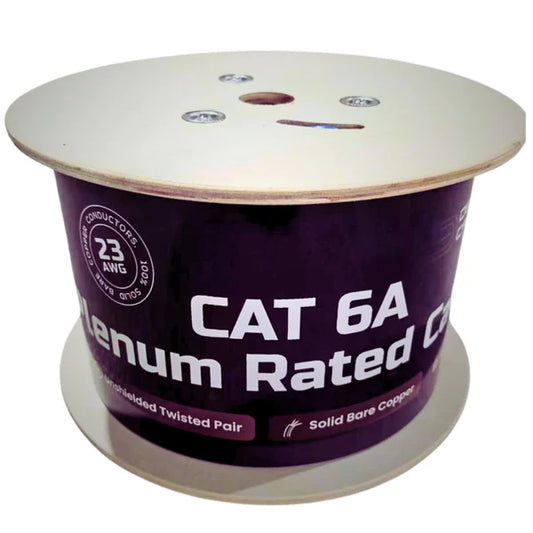 ETL Listed Cat6a Plenum UTP 100% Solid Bare Copper Ethernet Cable