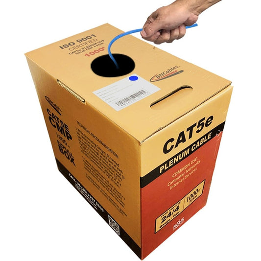 Cat5e Plenum CMP Rated 1000ft Cable in Colors