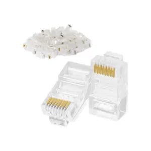 Cat5e Rated Rj45 Crimp Connectors Pack of 100 Pcs