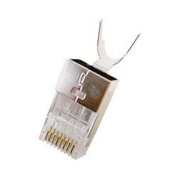 Cat6 & Cat6A Shielded(STP) Rated Rj45 Crimp Connectors Modular Plug