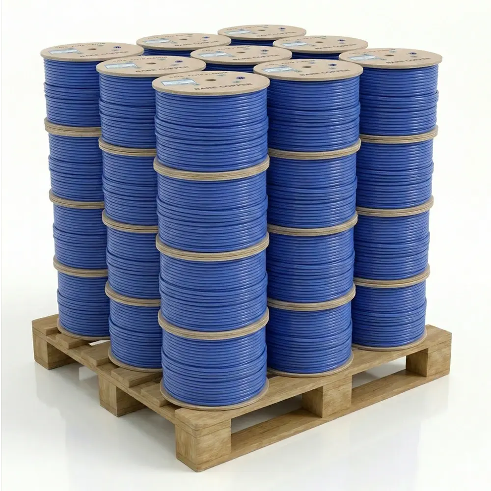 Cat6 Plenum Rated Cable | Shielded F/UTP | 1000 Ft - Pallet of 36 Reels