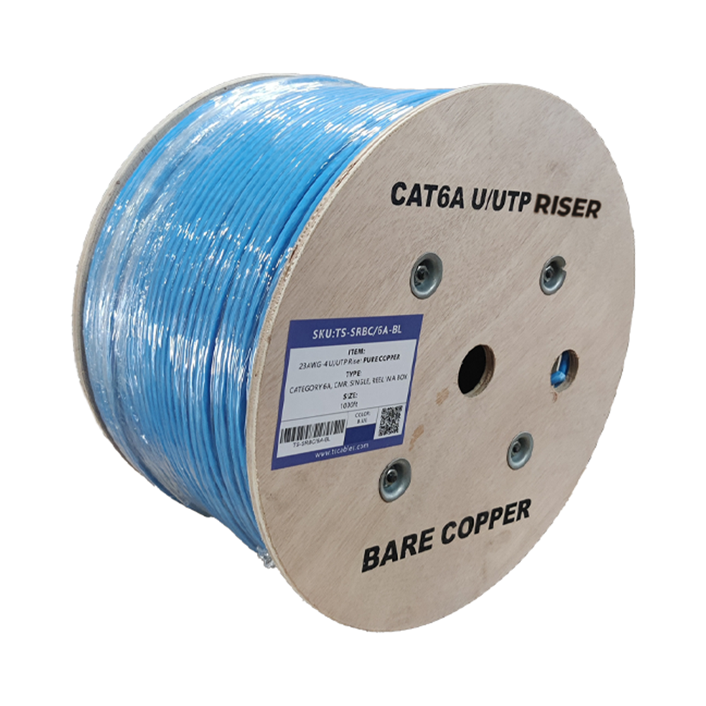 Cat6a Riser UTP 1000ft Solid Copper Cable