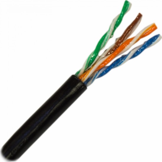 Cat5e Outdoor 1000ft Cable in Black